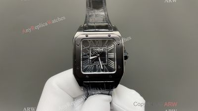 Cartier Santos 51*41.3mm for Men 44.2*35.6mm for Women 2824 Movement Black Case Couple Watch